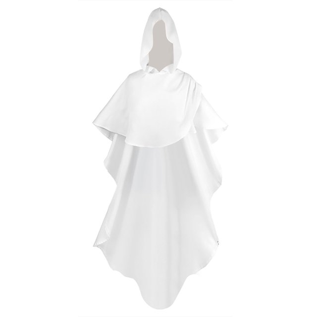 capa de cosplay para hombres y mujeres para jedi robe disfraz túnica de color sólido uniforme con capucha fridja nalpqowj63652 Capa blanca con capucha, vista frontal centrada; silueta larga y fluida (longitud 130–150 cm según talla), solapa superior tipo capa sobre los hombros, abertura para la cabeza y tela ligera y lisa sin estampados. Fondo neutro de estudio. Ideal para cosplay Jedi y eventos de disfraces.