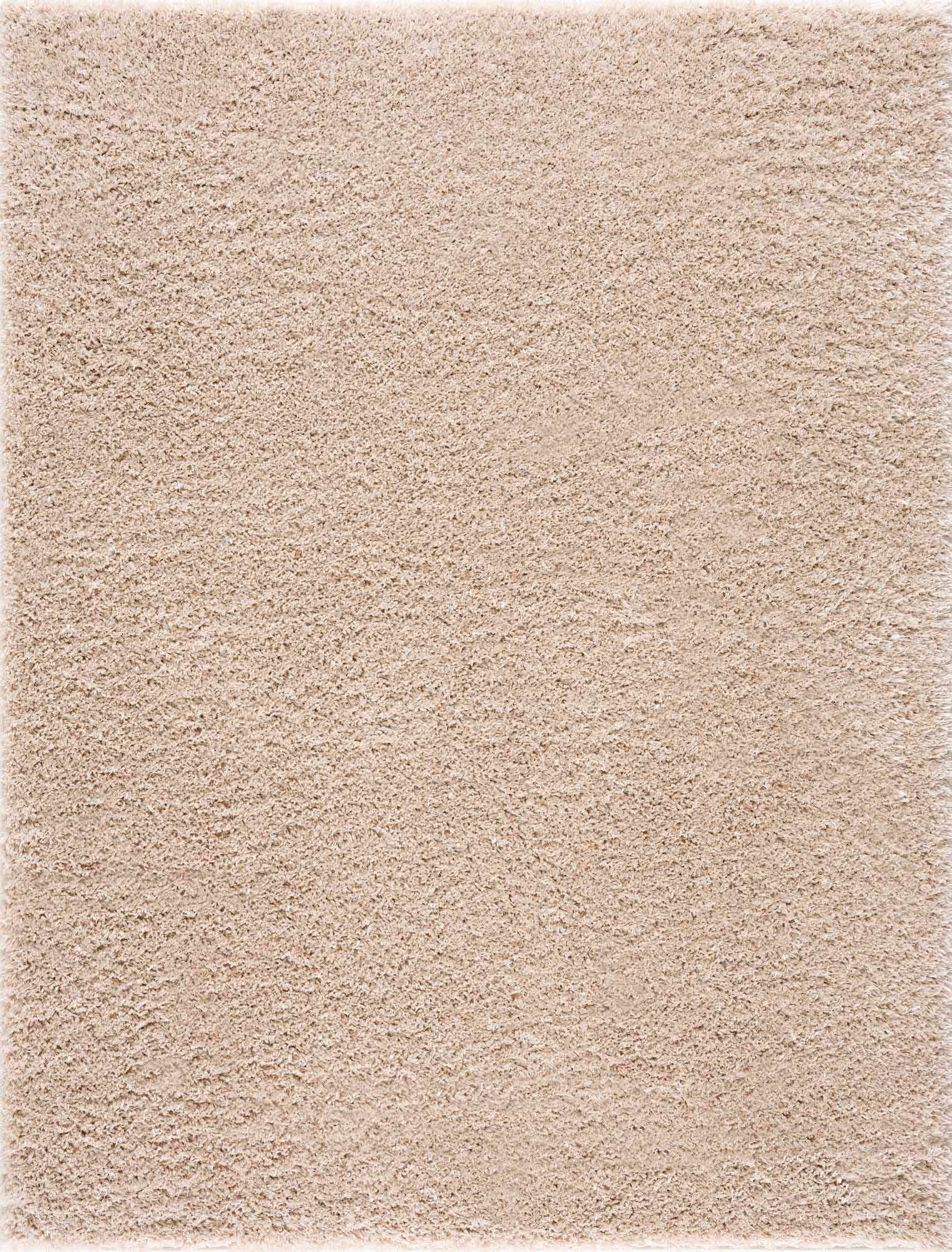 Hauteloom Faina Machine Washable Solid Shag Rug - Plain Living Room Bedroom Shaggy Area Rug - Fluffy Plush High Pile Carpet - Beige, Light Brown - 4' x 5'7"