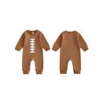 thumbnail image 2 of Gzhioc Baby Boy Fall Spring Romper Long Sleeve Round Neck Football Print Full Length Jumpsuit, 2 of 9