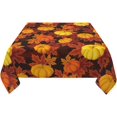 thumbnail image 3 of Fall Pumpkin Tablecloth 54x54 Inch Square Autumn Thanksgiving Table Cloth Dust-Proof Wrinkle Resistant Rustic Tablecloth for Holiday Kitchen Dining Room Party Picnic Indoor Outdoor, 3 of 6