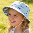thumbnail image 2 of dmqupv Bucket Hat Baby Girl Baby Sun Hat Toddler Boy Bucket Hat Kids Summer Beach Hat Wide Brim Sun Protection Hat Blue,2-3 Years, 2 of 7