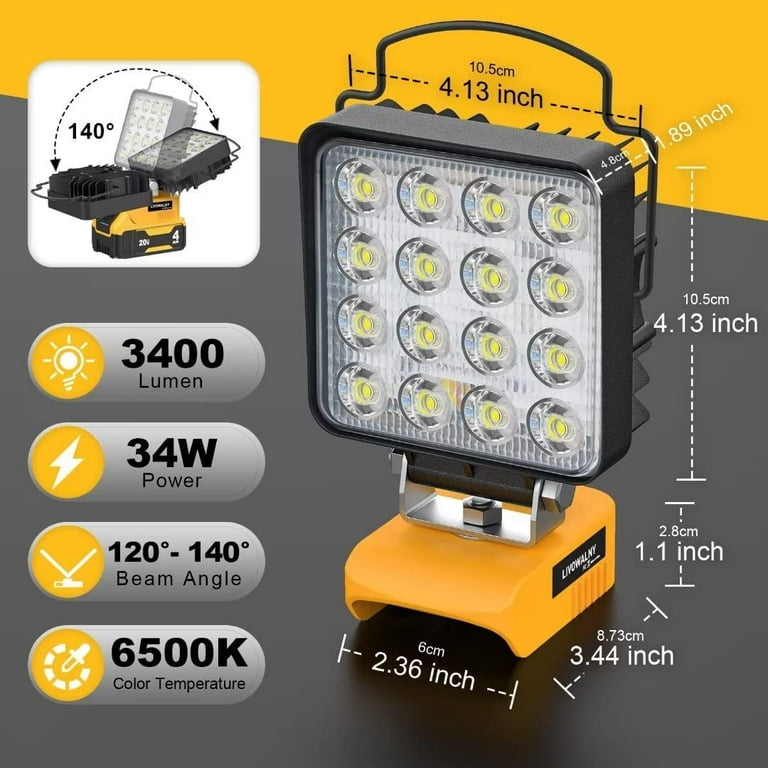 LED Work Light E27 Bulbs For Worx 20V Battery Powered Cordless
