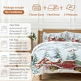 thumbnail image 6 of Christmas Red Truck Duvet Cover Set King Size, Pine Tree Winter Branches Xmas Farmhouse 4 Piece Soft Microfiber Bedding Set with 1 Duvet Cover, 1 Flat Sheet, 2 Pillowcases, 6 of 9