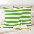 thumbnail image 3 of Outdoor Pillow Covers Green White Geometric Striped Waterproof Pillow Cases 24x24 Set of 2, Spring Season Throw Pillow Cover Pillowcase for Patio Balcony Couch Garden, 3 of 9