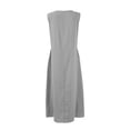 thumbnail image 5 of Efsteb Womens Tank Dress Button Long Tank Dress Beach Resort Dress Sleeveless Spring Crew Neck Casual Solid Color Loose Fit ,Size:M, 5 of 6