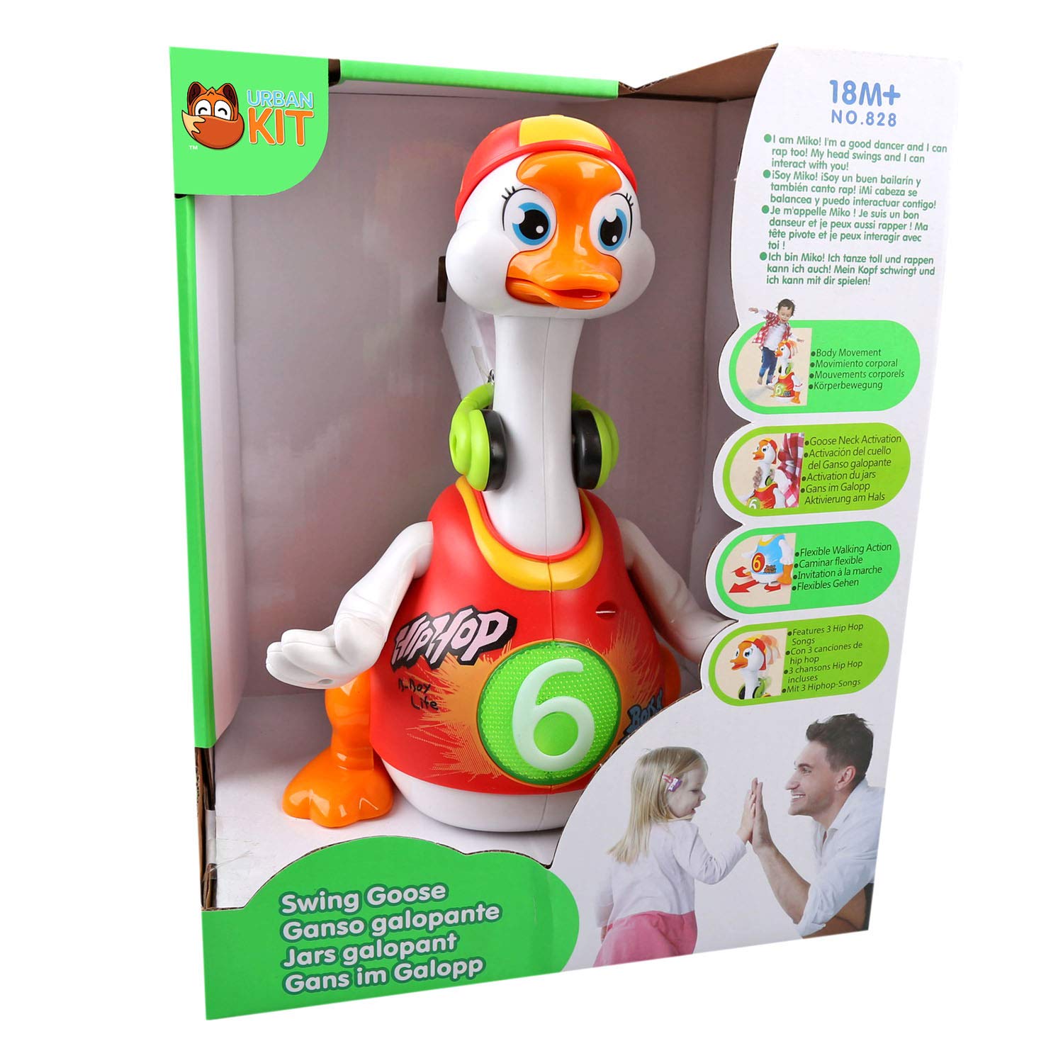 URBAN KIT Dancing Hip Hop Goose Development Musical Toy | Hip Hop Goose Toy | Toddler Dancing | Rapping Duck | Dancing Toy for Toddler | Singing Toys for Toddlers-Red - image 6 of 6