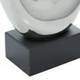 thumbnail image 6 of 10" x 21" Silver Ceramic Swirl Abstract Sculpture with Black Wooden Base, by DecMode, 6 of 15