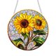 thumbnail image 2 of Decoración de ventana de girasol Adorno plano 2D | Diseño de girasol amarillo vibrante • Fácil de pegar | Material resistente al desvanecimiento duradero | Pasillo, oficina, acento del hogar | 1, 2 of 9