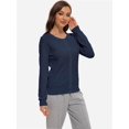 thumbnail image 3 of Women's Long Sleeve Button-Down Cardigan - Classic Crew Neck Knit Sweater, 3 of 6
