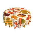 thumbnail image 2 of ZICANCN Round Table Cloths 60 Inch, Fox Hedgehog Warm Season Table Cover Waterproof Washable Outdoor Picnic Tablecloth, 2 of 8