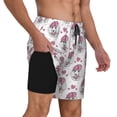 thumbnail image 2 of Sikiie Cute Poodle Dog Print Men's Double Layer Swimming Trunks, Adjustable Waistband and Pockets Sports Swimming Trunks, Beach Swimwear-Large, 2 of 6