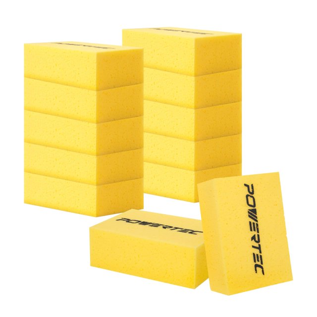 Esponja utilitaria POWERTEC para eliminar lechada, uso pesado, paquete de 12
