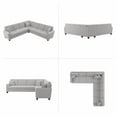 thumbnail image 4 of Stockton 111W L Shaped Sectional Couch in Light Gray Microsuede, 4 of 8