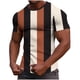 thumbnail image 2 of Ceisia Men's Summer Casual Slim Fit Crew Neck Short Sleeve T-Shirt Multi-Color Vertical Striped Waffle Knit Stretch Fabric Orange XL Gifts, 2 of 6