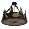 thumbnail image 6 of Meyda Tiffany 200864 Wildlife At Dusk 4 Light 24" Wide Semi-Flush Drum Ceiling Fixture -, 6 of 7