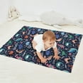 thumbnail image 2 of DarkBlue Cartoon Dinosaurs Text Pattern Blanket,Comfortable Soft Flannel Throw Blanket,All Season,Warm Lightweight Blankets for Sofa Bed Couch Living Room Chair,30"x40", 2 of 4
