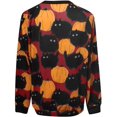 thumbnail image 4 of Chandail en Molleton Citrouille Chat pour Femmes Halloween Col Rond Chandail Manches Longues Hauts Décontractés Amples, 4 of 5