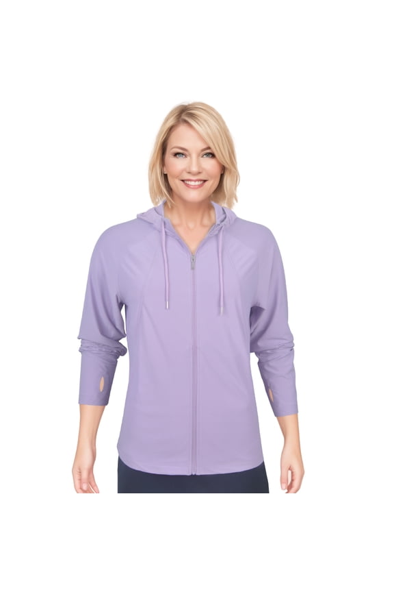 Women's UPF Hi-Low Full Zip Hoodie Jacket #4723