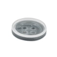 thumbnail image 2 of Mibo 12pcs Polyester Pearl Button - 4 Hole - Double Edge Rim Multi Color - 20L(12mm) - White/Grey, 2 of 2