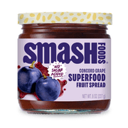 Smash Foods, Grape Jam, No Sugar Added, Low-Calorie, Vegan (1 Jar)
