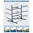thumbnail image 3 of Kayak Storage Rack for 6 Kayaks, Freestanding Double-Sided Heavy Duty Steel Kayak Rack with Wheels and Hanging Straps for Outdoor and Garage Storage, Black, 3 of 7