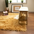 thumbnail image 3 of Ultra Soft Faux Sheepskin Fur Shag Rug Light Brown 4' x 6' Sheepskin, 3 of 7