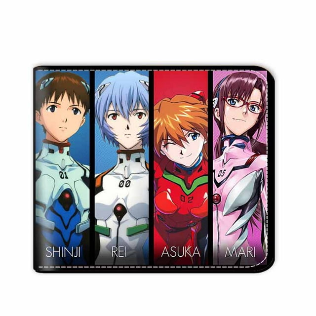 Cartera Ayanamis Reis de piel sintética delgada con personajes de anime