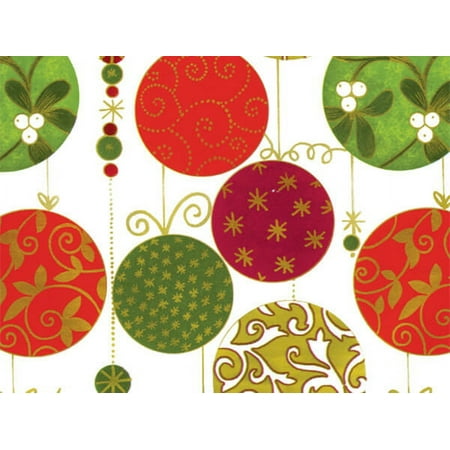 Pack of 1, Florentine Ornaments 24" x 833' Full Ream Roll Gift Wrap for Holiday, Party, Kids' Birthday, Wedding & Special Occasion Packaging