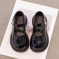 thumbnail image 5 of XIMIN Girls Platform Mary Jane Flats Summer Round Toe Soft Sole Non-Slip Cute Comfortable Toddler Princess Dress Flats for School Kids (Black, 8-9 Years), 5 of 9
