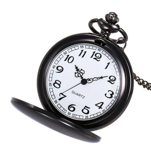 Unisex Pocket Watch Necklace - Quartz Movement with Alloy Case, 5cm Diameter, 80cm Chain, Fashion Accessory for Daily Wear