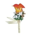 thumbnail image 3 of HILABEE Wedding Flower Boutonniere Flower Boutonniere, Fashion Artificial Boutonniere, Brooch Pin for Suit for Wedding Ceremony Party Orange, 3 of 8
