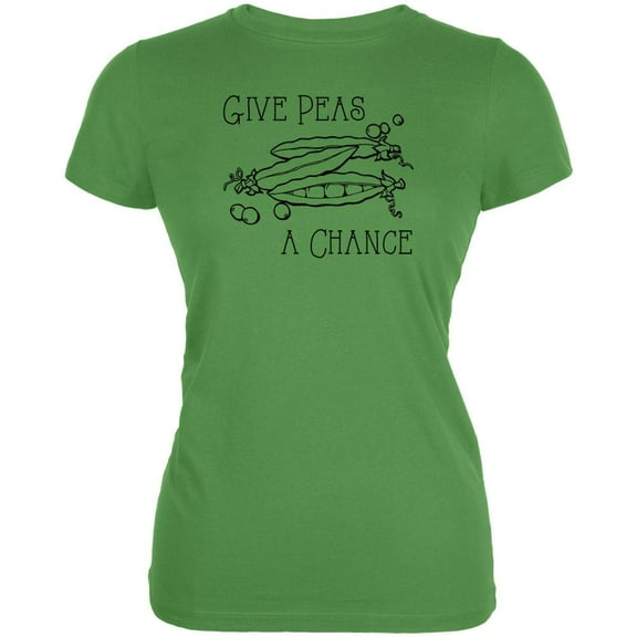 Give Peas Peace a Chance Juniors Soft T Shirt Leaf LG