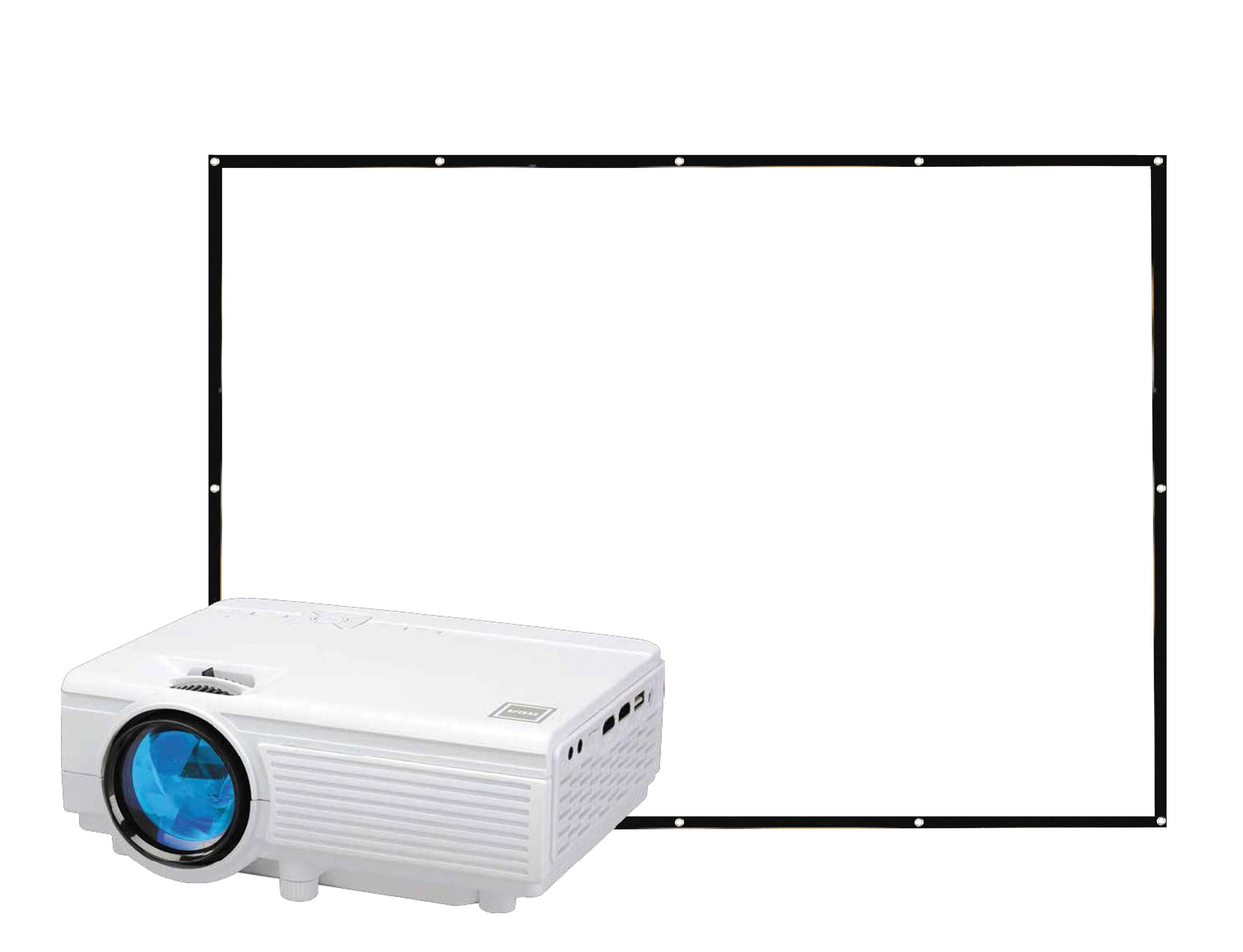 RCA, 480P LCD HD Home Theater Projector with Bonus 100" Fold up Projector Screen, RPJ166-Combo