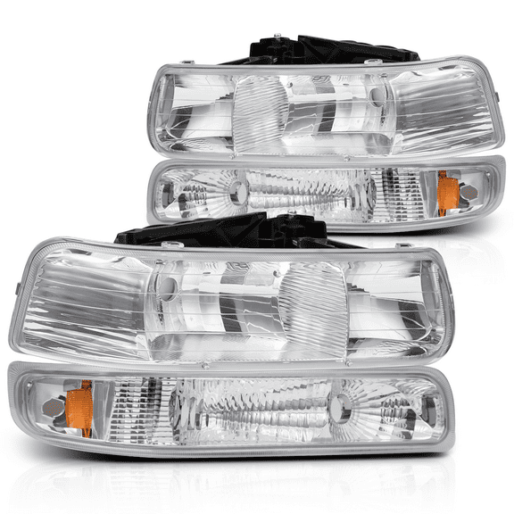 Magshion Pair Headlights   Bumper Lights for 1999-2002 Chevy Silverado 1500HD 2500HD 3500HD, 2000-2006 Suburban 1500 2500 Tahoe