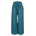 thumbnail image 4 of Enwejyy Womens Cotton Linen Plus Size M-5XL Draw String Elastic Waist Pockets Solid Loose Casual Pants, 4 of 5