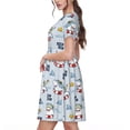 thumbnail image 2 of Daiia Robes Imprimé Requin Natation Femmes 2025 Tendance Manches Courtes Robes Décontractées Amples Fluides Maxi Robes de Soleil, 2 of 6