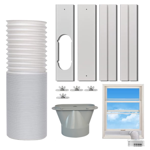 Juego De Deflectores Kit de deflector de ventana de aire acondicionado portátil Sello de placa ancha Accesorios de ventilación (M) Ehuebsd Libre de BPA