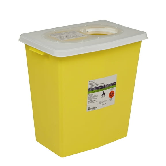 SharpSafety Chemotherapy Waste Container, 12 Gallon, 18_ x 18_ x 12_ Inch (Sold as EA/1)