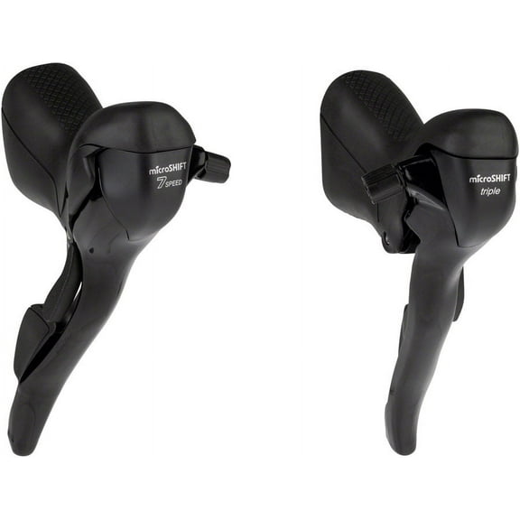 microSHIFT R7 Drop Bar Shift Lever Set - 3 x 7-Speed Short Reach