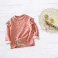 thumbnail image 4 of EnJoCho Kids Birthday Blouse Toddler Girls Polka Dot Ruffles Long Sleeve Crewneck Tops Plus Thickened Top for Home Wear Warm for 1 to 9 Years Child, 4 of 4