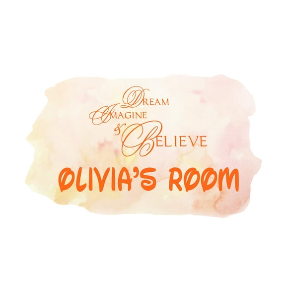 QUOTES - Dream Imagine & Believe Inspirational Quotes Lettering Art Decoration Sticker Customized Name Design Removable Vinyl Home Kids Bedroom Wall Decal 20" x 12"