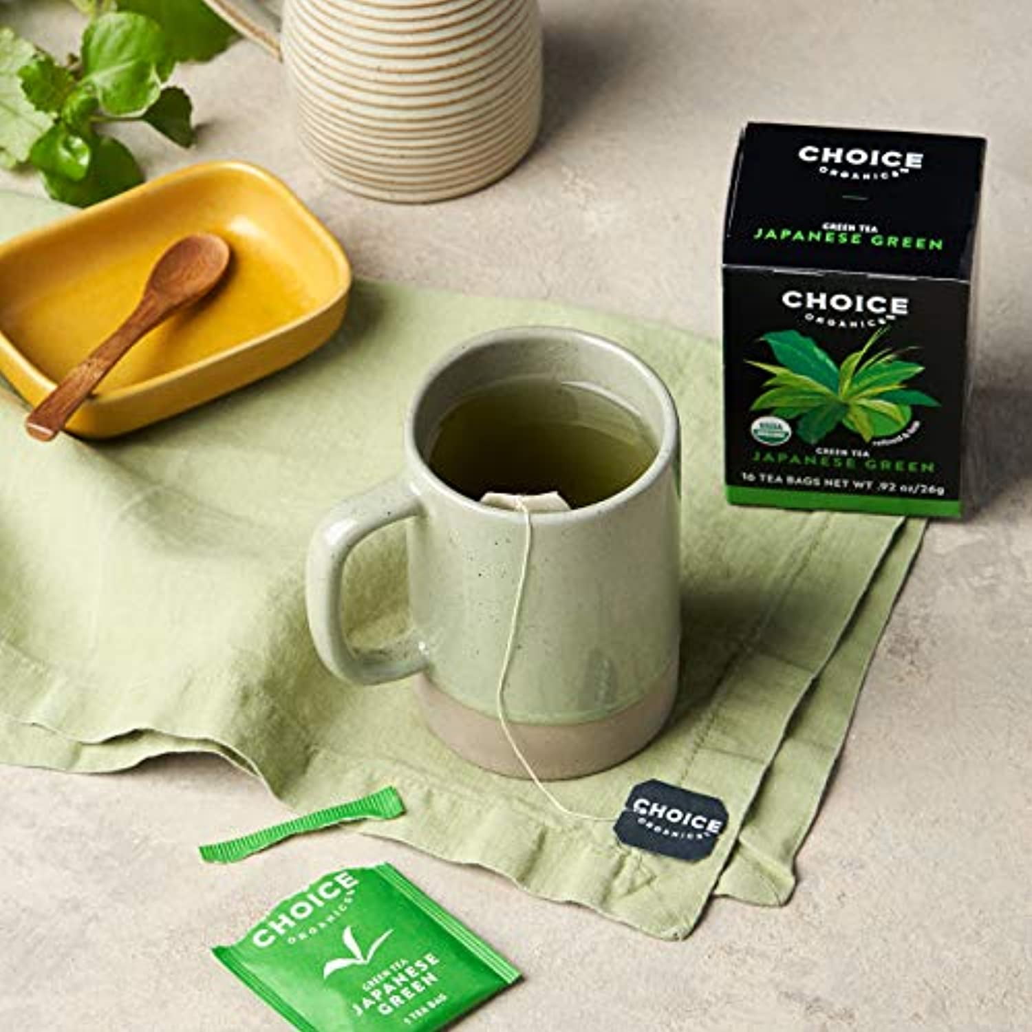 Choice Organics - Organic Japanese Green Tea (6 Pack) - Compostable -  Contains Caffeine - 96 Organic Green Tea Bags 
