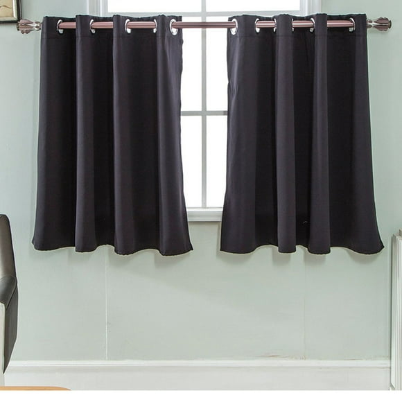 Offres Black&Friday WIZUTIZ Rideaux Courts Noirs pour Fenêtre Salon et Chambre, Rideaux et Draperies Thermiques Isolants Assombrissants, Ensemble de Rideaux Occultants Élégants et Durables de 2 29*36 Po Cadeaux de Noël