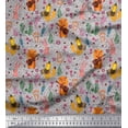 thumbnail image 1 of Soimoi Rayon Crepe Fabric Floral,Musical Instruments & Animals Cartoon Print Fabric by The Yard 46 Inch Wide, 1 of 3