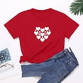 thumbnail image 4 of Women's Valentine's Day Print Round Neck Short Sleeve T Shirt Running Tee Shirts Women Set Shirt for Women Shirts Long Sleeved Women's Loose Fit Tees Short Sleeve T Shirts for Women Women Extra Long, 4 of 4