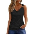 thumbnail image 2 of LEBONYARD Plus Size Tank Tops for Women,Women's Casual Summer Solid V-Neck Sleeveless Tanks Top Black L, 2 of 6