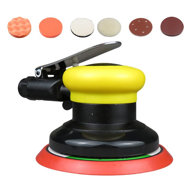Tampón para pulidora de automóviles, Máquina pulidora y enceradora, Lijadora orbital de alta velocidad y bajo nivel de ruido, Lijadora de palma neumát amarillo mayimx Lijadora orbital