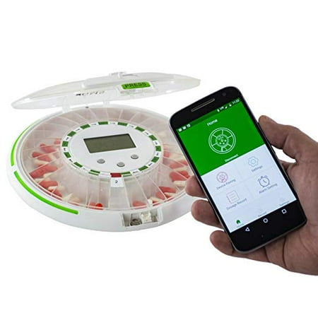 Pill Reminder Alarm - GMS Bluetooth Automatic Pill Dispenser - 28 Compartment Reminder for up to 6X/Day Medication Regimen…