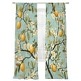 thumbnail image 6 of Flower Lemon Sheer Curtains for Living Room Bedroom Spring Summer Watercolor Leaves Plant Sheer Curtains 96 Inch Long 2 Panels Set Light Filtering Curtain Window Treatments Drapes for Dining Room, 6 of 6