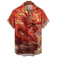 thumbnail image 4 of Camisa de Año Nuevo 2024 para hombre, camisas de manga corta con cuello de solapa a la moda, blusas y camisas con estampado 3D de dragón geniales, 4 of 5